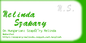 melinda szapary business card